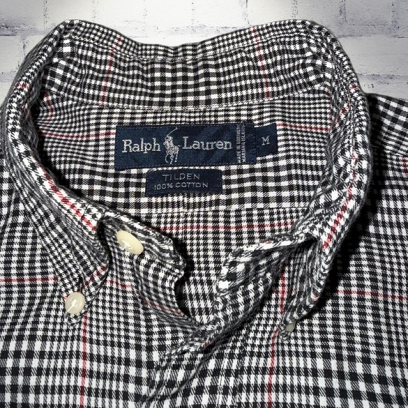 Ralph Lauren Tilden Button-Down Shirt Men’s Medium Black Red Check Long Sleeve - Picture 9 of 11